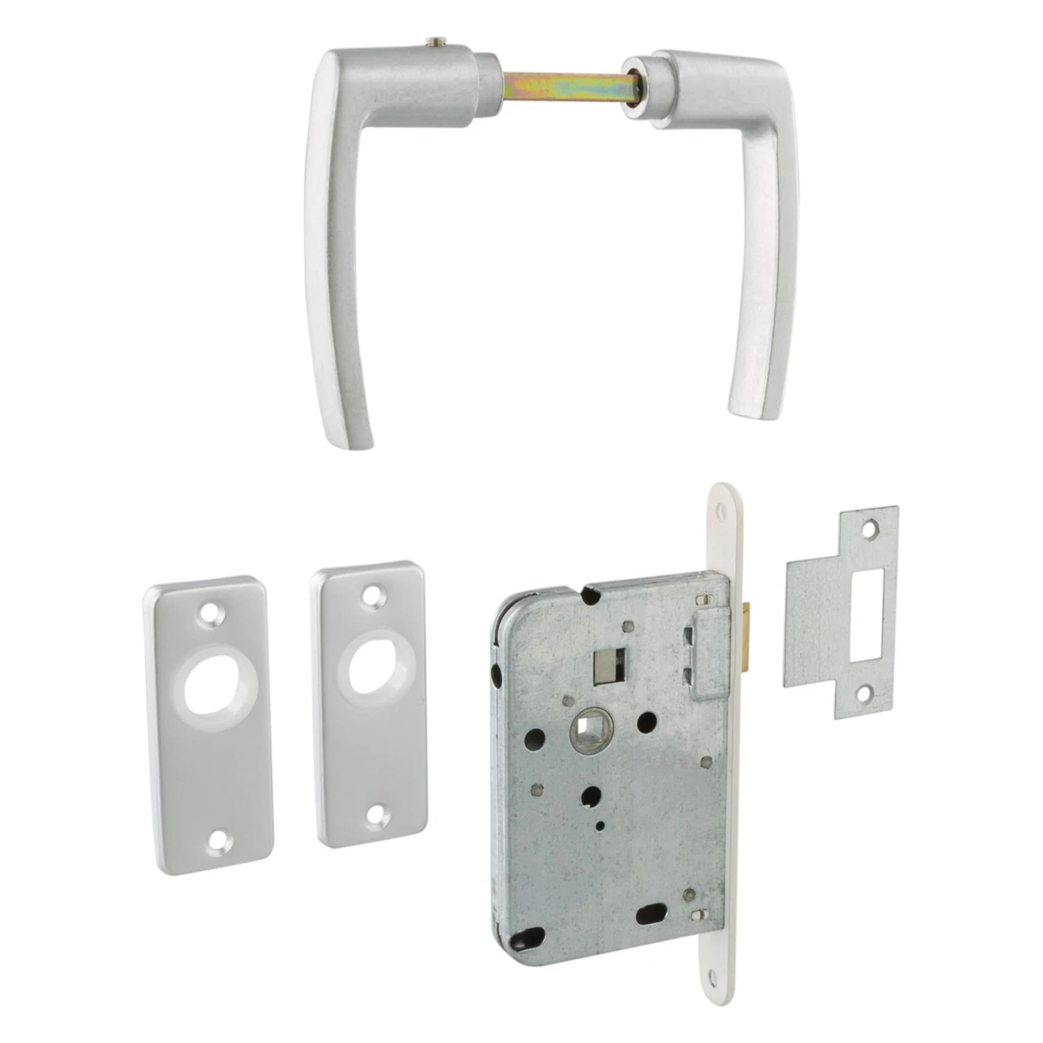 Starx 87.600.03 Loopslot Met Beslag En Pattentrozet - Wit/Aluminium 9 Starx 87.600.03 Loopslot Met Beslag En Pattentrozet - Wit/Aluminium - Afbeelding 7