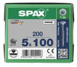 SPAX 191010501005 Universele Schroef, Verzonken Kop, 5 X 100, Deeldraad, T-STAR Plus TX20 - WIROX - 200 Stuks 13 SPAX 191010501005 Universele Schroef, Verzonken Kop, 5 X 100, Deeldraad, T-STAR Plus TX20 - WIROX - 200 Stuks -HandelFix Winkel 1695ec2d2f84407f5d4c506fc0aba1b5