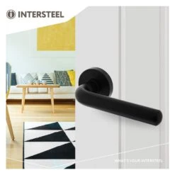 Intersteel 23.168.302 Deurklink Agatha Op Rozet - 53x8mm - Mat Zwart -HandelFix Winkel 1c52f38a7ffca6c39698b5a9d5b3aca9