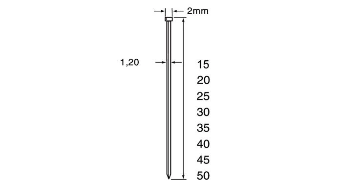 Dutack 5134038 SKN12 Mini Brad - RVS - 1,2 X 30mm (5000st) 3 Dutack 5134038 SKN12 Mini Brad - RVS - 1,2 X 30mm (5000st)