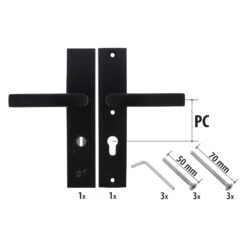 Starx 86.101.38 Veiligheidsbeslag - Krukgarnituur - SKG3 - Langschild - Aluminium - Zwart -HandelFix Winkel 1e7053184ba1c88c2f096f4c493a5167
