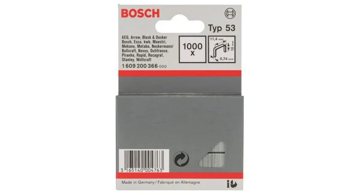 Bosch 1609200366 Type 53 Niet Met Fijne Draad - 11,4x0,74x10mm (1000st) 3 Bosch 1609200366 Type 53 Niet Met Fijne Draad - 11,4x0,74x10mm (1000st)