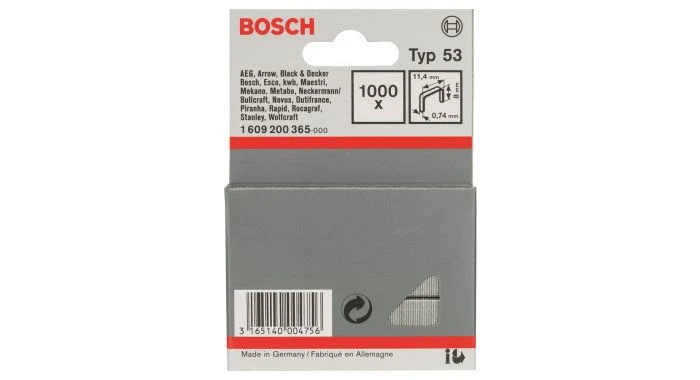 Bosch 1609200365 Type 53 Niet Met Fijne Draad - 11,4x0,74x8mm (1000st) 3 Bosch 1609200365 Type 53 Niet Met Fijne Draad - 11,4x0,74x8mm (1000st)
