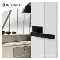 Intersteel 23.171.302 Deurklink Hera Op Vierkant Rozet - Mat Zwart -HandelFix Winkel 2c51a120699714d5d8a7704c0a23d9e3