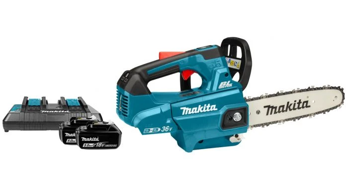 Makita DUC256PT2 2X18V Li-Ion Accu Kettingzaag Set (2x 5,0Ah) - 25cm - Koolborstelloos 3 Makita DUC256PT2 2X18V Li-Ion Accu Kettingzaag Set (2x 5,0Ah) - 25cm - Koolborstelloos