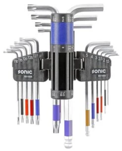 Sonic 601908 Dubbele Stiftsleutelset TX En Binnenzeskant Met Kogelkop - 18 Delig 6 Sonic 601908 Dubbele Stiftsleutelset TX En Binnenzeskant Met Kogelkop - 18 Delig -HandelFix Winkel 41e03497f2eaee53ffa8cc83583be852