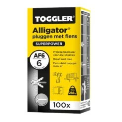 Toggler AF6 - 100 Alligator Plug Met Flens - 6mm (100st)