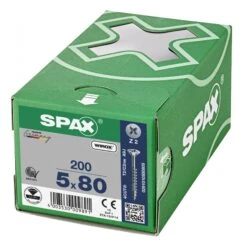 SPAX 291010500805 Universele Schroef, Verzonken Kop, 5 X 80, Deeldraad, Kruiskop Z2 - WIROX - 200 Stuks -HandelFix Winkel 4a2349b2a7f39015d00136c34651e79b