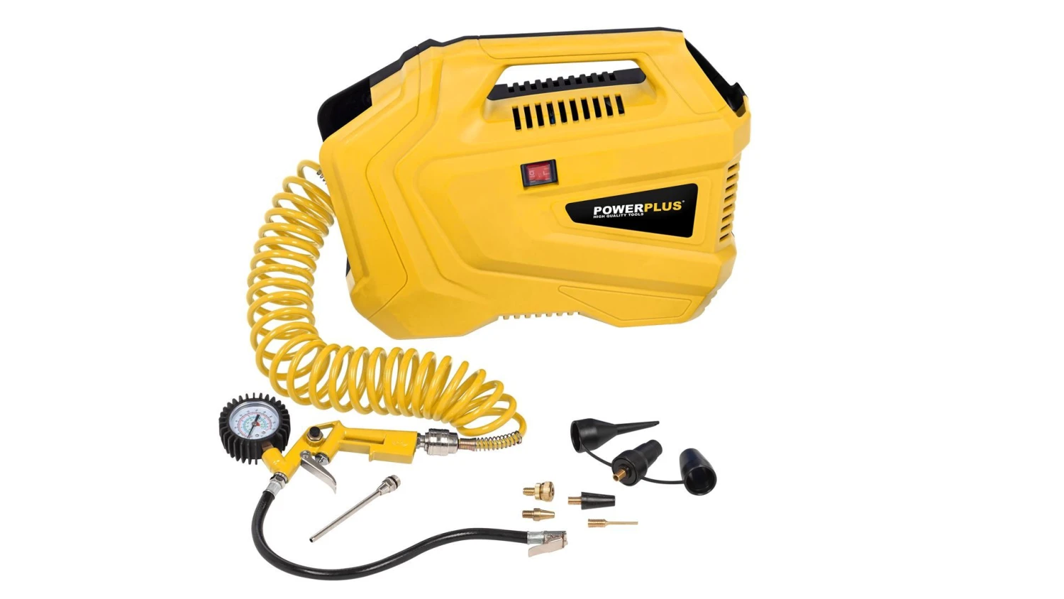 Powerplus POWX1706 Draagbare Compressor + 11 Accessoire - 1100W - 8 Bar 4 Powerplus POWX1706 Draagbare Compressor + 11 Accessoire - 1100W - 8 Bar - Afbeelding 2