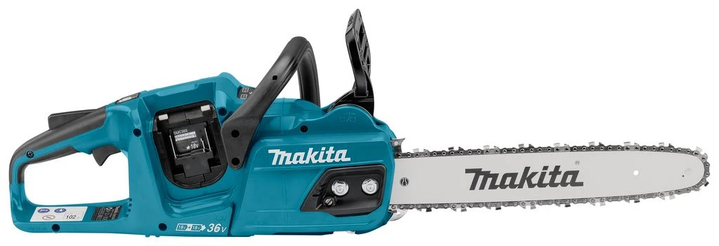 Makita DUC355PG4J 2x18V Li-Ion Accu Kettingzaag Set (4x 6,0Ah) Incl. Mbox - 35cm - Koolborstelloos 5 Makita DUC355PG4J 2x18V Li-Ion Accu Kettingzaag Set (4x 6,0Ah) Incl. Mbox - 35cm - Koolborstelloos - Afbeelding 3