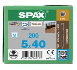 SPAX 537000500403 Terrasschroef, Cilinderkop, 5 X 40, Fixeerschroefdraad, T-STAR Plus TX25 - Blank - 200 Stuks 13 SPAX 537000500403 Terrasschroef, Cilinderkop, 5 X 40, Fixeerschroefdraad, T-STAR Plus TX25 - Blank - 200 Stuks -HandelFix Winkel 56f86cf1100157a6ae5c19ad493c3fed