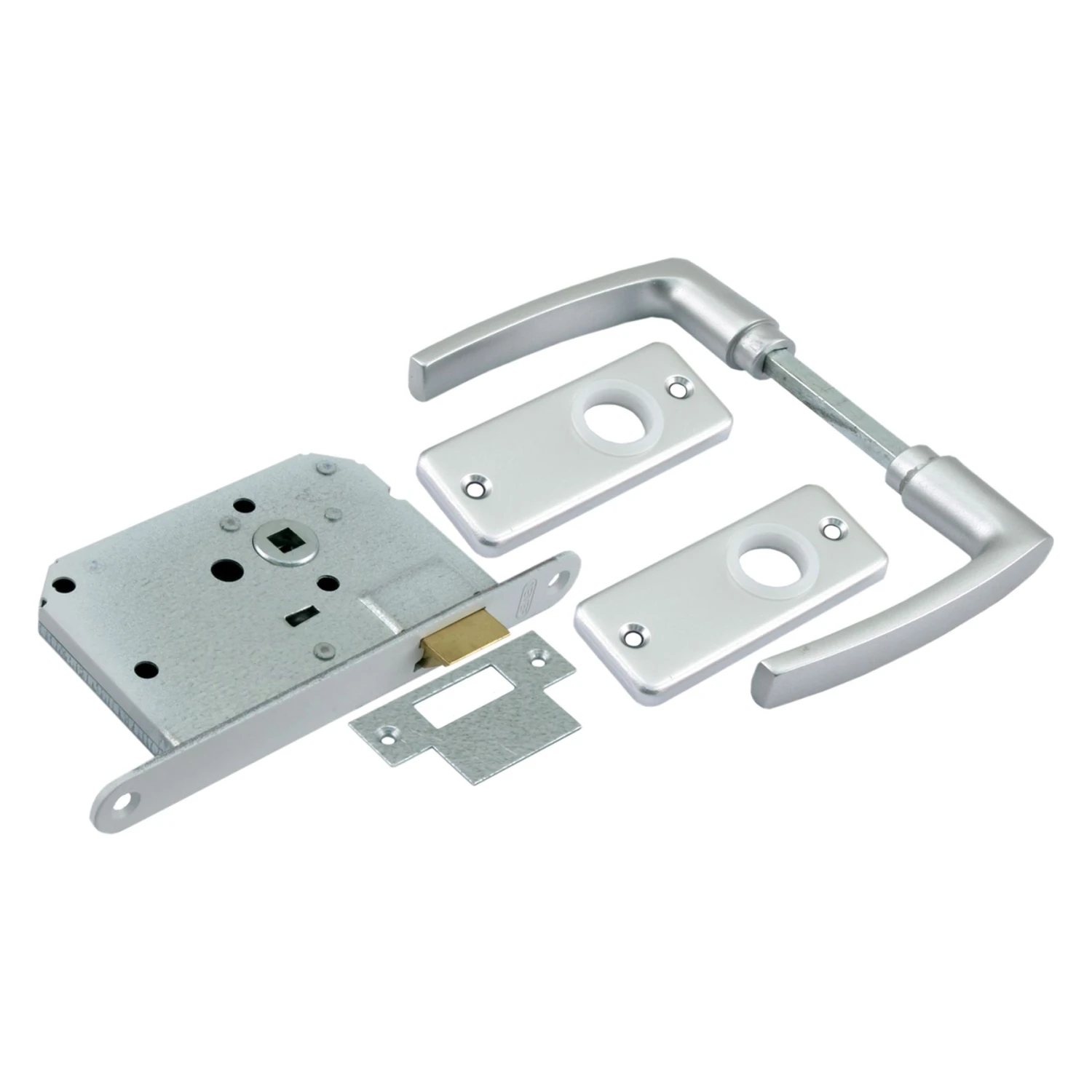 Starx 87.600.03 Loopslot Met Beslag En Pattentrozet - Wit/Aluminium 3 Starx 87.600.03 Loopslot Met Beslag En Pattentrozet - Wit/Aluminium