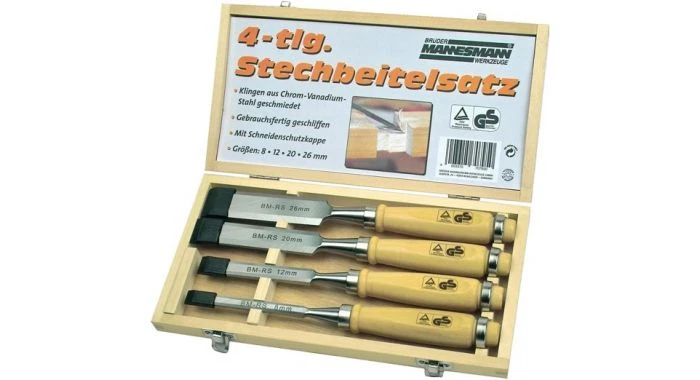 Brüder Mannesmann 66104 4-delige Beitelset - 8-26mm 3 Brüder Mannesmann 66104 4-delige Beitelset - 8-26mm