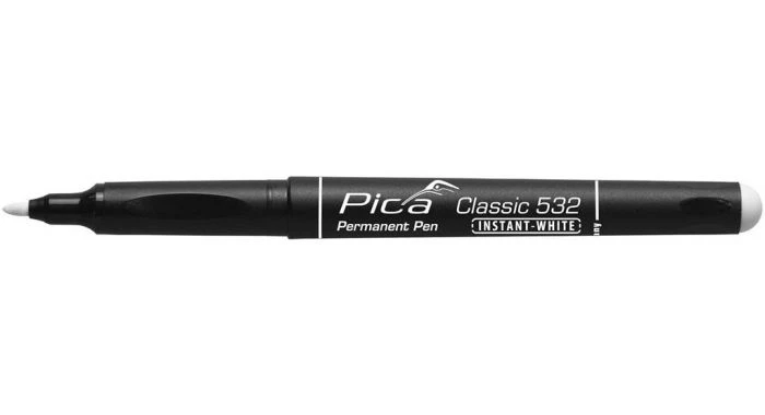 Pica PI53252 Classic Permanent Pen - Rond - Wit - 1-2mm 3 Pica PI53252 Classic Permanent Pen - Rond - Wit - 1-2mm