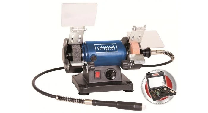 Scheppach HG34 Dubbele Slijpmachine 3" - 120W - 230 X 145 X 130mm 3 Scheppach HG34 Dubbele Slijpmachine 3" - 120W - 230 X 145 X 130mm