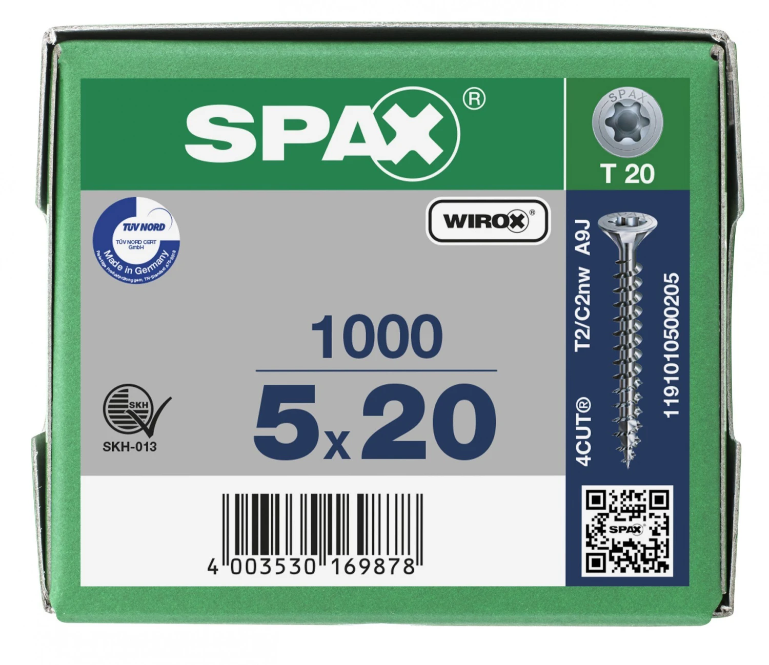 SPAX 1191010500205 Universele Schroef, Verzonken Kop, 5 X 20, Voldraad, T-STAR Plus TX20 - WIROX - 1000 Stuks 8 SPAX 1191010500205 Universele Schroef, Verzonken Kop, 5 X 20, Voldraad, T-STAR Plus TX20 - WIROX - 1000 Stuks - Afbeelding 6