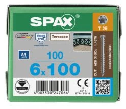 SPAX 538000601003 Terrasschroef, Cilinderkop, 6 X 100, Fixeerschroefdraad, T-STAR Plus TX25 - Blank - 100 Stuks 13 SPAX 538000601003 Terrasschroef, Cilinderkop, 6 X 100, Fixeerschroefdraad, T-STAR Plus TX25 - Blank - 100 Stuks -HandelFix Winkel 77aa649af79ff3a8f8db4085ddff72e4