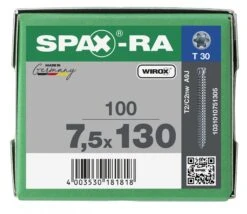 SPAX-Ra 1031010751305 Kozijnschroef, Cilinderkop, 7.5 X 130, Voldraad, T-STAR Plus TX30 - WIROX - 100 Stuks -HandelFix Winkel 81ea4382af45d2448d51c02b6dc7daa8