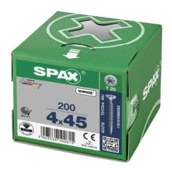 SPAX 1191010400453 Universele Schroef, Verzonken Kop, 4 X 45, Voldraad, T-STAR Plus TX20 - WIROX - 200 Stuks -HandelFix Winkel 8ea76b24ec398118d836ff60e8d65002