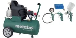 Metabo Basic 250-24 W Compressor + LPZ 4 Toebehorenset - 1500W - 8 Bar - 24L - 95 L/min - 690836000