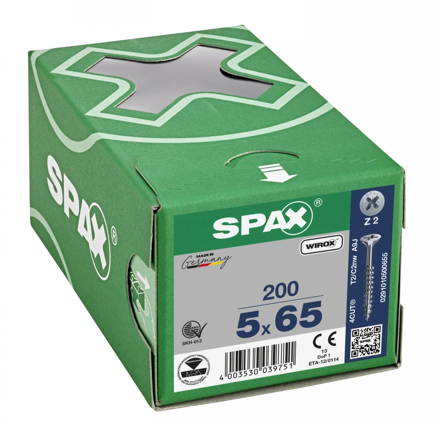 SPAX 291010500655 Universele Schroef, Verzonken Kop, 5 X 65, Deeldraad, Kruiskop Z2 - WIROX - 200 Stuks 6 SPAX 291010500655 Universele Schroef, Verzonken Kop, 5 X 65, Deeldraad, Kruiskop Z2 - WIROX - 200 Stuks - Afbeelding 4