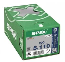 SPAX 1081010501105 Universele Schroef, Verzonken Kop, 5 X 110, Deeldraad, Kruiskop Z2 - WIROX - 200 Stuks -HandelFix Winkel af8c089be29460b2efdd256662034a91