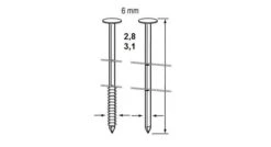Dutack Fasteners 5242008 Rolspijkers - Glad - Verzinkt - 2,8 X 60mm (5000st)