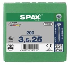 SPAX 1191010350253 Universele Schroef, Verzonken Kop, 3.5 X 25, Voldraad, T-STAR Plus TX20 - WIROX - 200 Stuks 13 SPAX 1191010350253 Universele Schroef, Verzonken Kop, 3.5 X 25, Voldraad, T-STAR Plus TX20 - WIROX - 200 Stuks -HandelFix Winkel c3583cce91ae8b81b9eb2787159e036b
