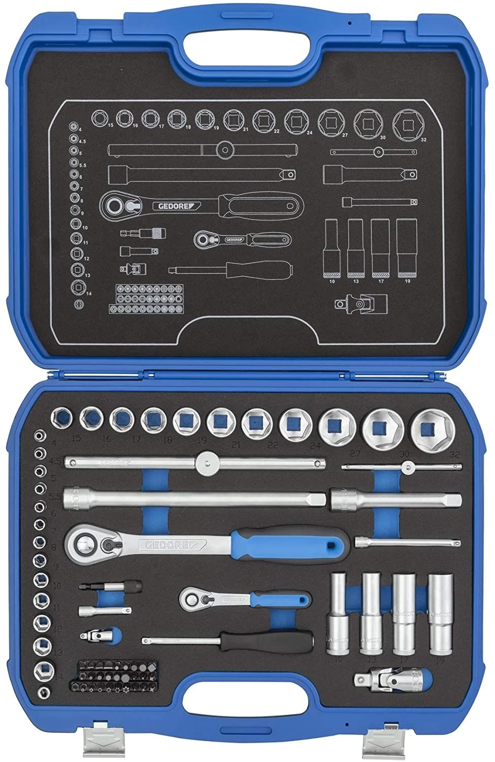 Gedore 19 BMC 20 Dopsleutelset 1/4" + 1/2", 69-delig - 3108902 3 Gedore 19 BMC 20 Dopsleutelset 1/4" + 1/2", 69-delig - 3108902