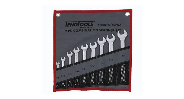 Teng Tools 6509AF 9-delige Ring-/steeksleutelset In Roltas - Inches - 1/4"-3/4" 3 Teng Tools 6509AF 9-delige Ring-/steeksleutelset In Roltas - Inches - 1/4"-3/4"
