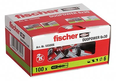 Fischer 555006 DuoPower Universele Pluggen - 6 X 30mm (100st) 3 Fischer 555006 DuoPower Universele Pluggen - 6 X 30mm (100st)