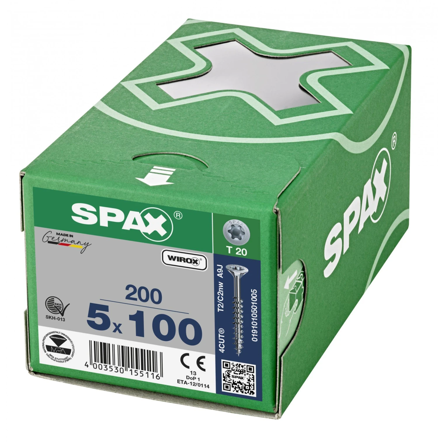 SPAX 191010501005 Universele Schroef, Verzonken Kop, 5 X 100, Deeldraad, T-STAR Plus TX20 - WIROX - 200 Stuks 7 SPAX 191010501005 Universele Schroef, Verzonken Kop, 5 X 100, Deeldraad, T-STAR Plus TX20 - WIROX - 200 Stuks - Afbeelding 5