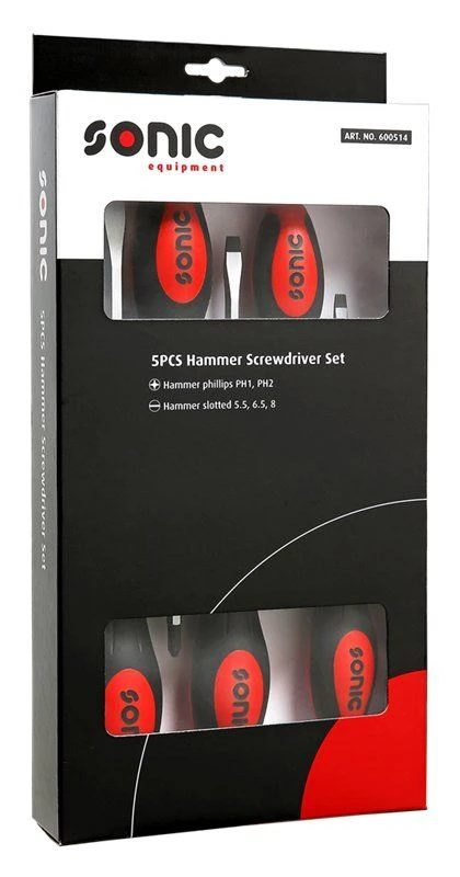 Sonic 600514 Slagvaste Schroevendraaierset - 5 Delig 4 Sonic 600514 Slagvaste Schroevendraaierset - 5 Delig - Afbeelding 2