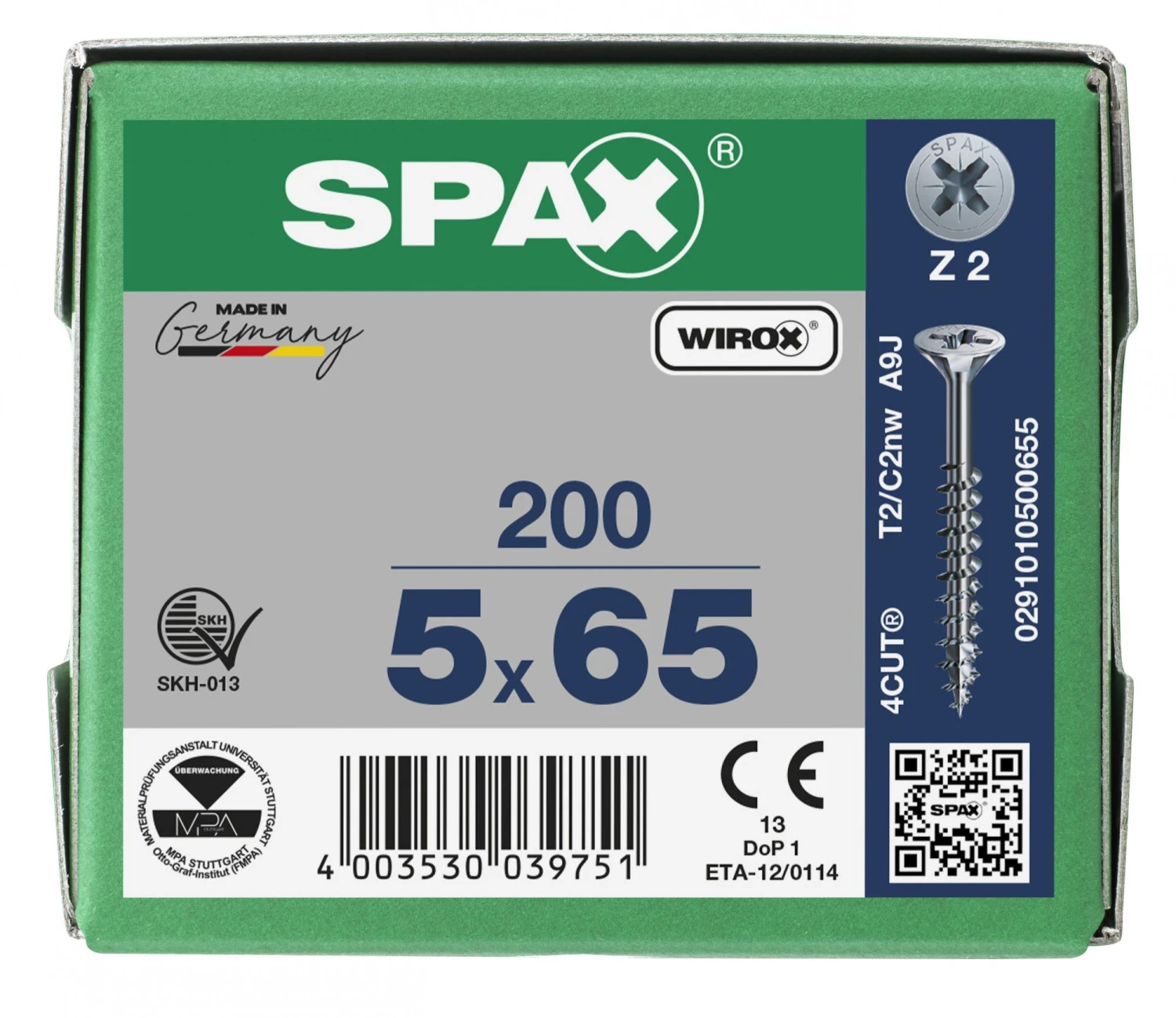 SPAX 291010500655 Universele Schroef, Verzonken Kop, 5 X 65, Deeldraad, Kruiskop Z2 - WIROX - 200 Stuks 8 SPAX 291010500655 Universele Schroef, Verzonken Kop, 5 X 65, Deeldraad, Kruiskop Z2 - WIROX - 200 Stuks - Afbeelding 6