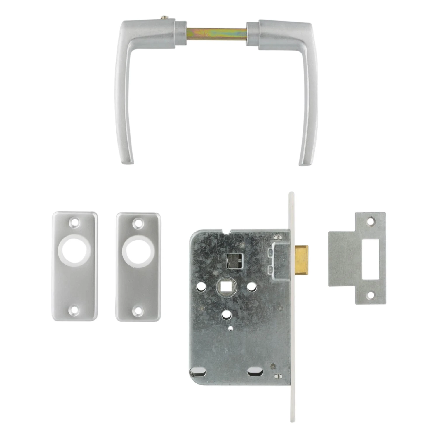 Starx 87.600.03 Loopslot Met Beslag En Pattentrozet - Wit/Aluminium 4 Starx 87.600.03 Loopslot Met Beslag En Pattentrozet - Wit/Aluminium - Afbeelding 2