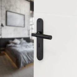 Impresso 86.012.33 Aston Ovaal Deurschild Met Schroef En Sleutelgat - Aluminium/Zwart -HandelFix Winkel f1c6231fb667f79fbbb8b1676a8e06ed