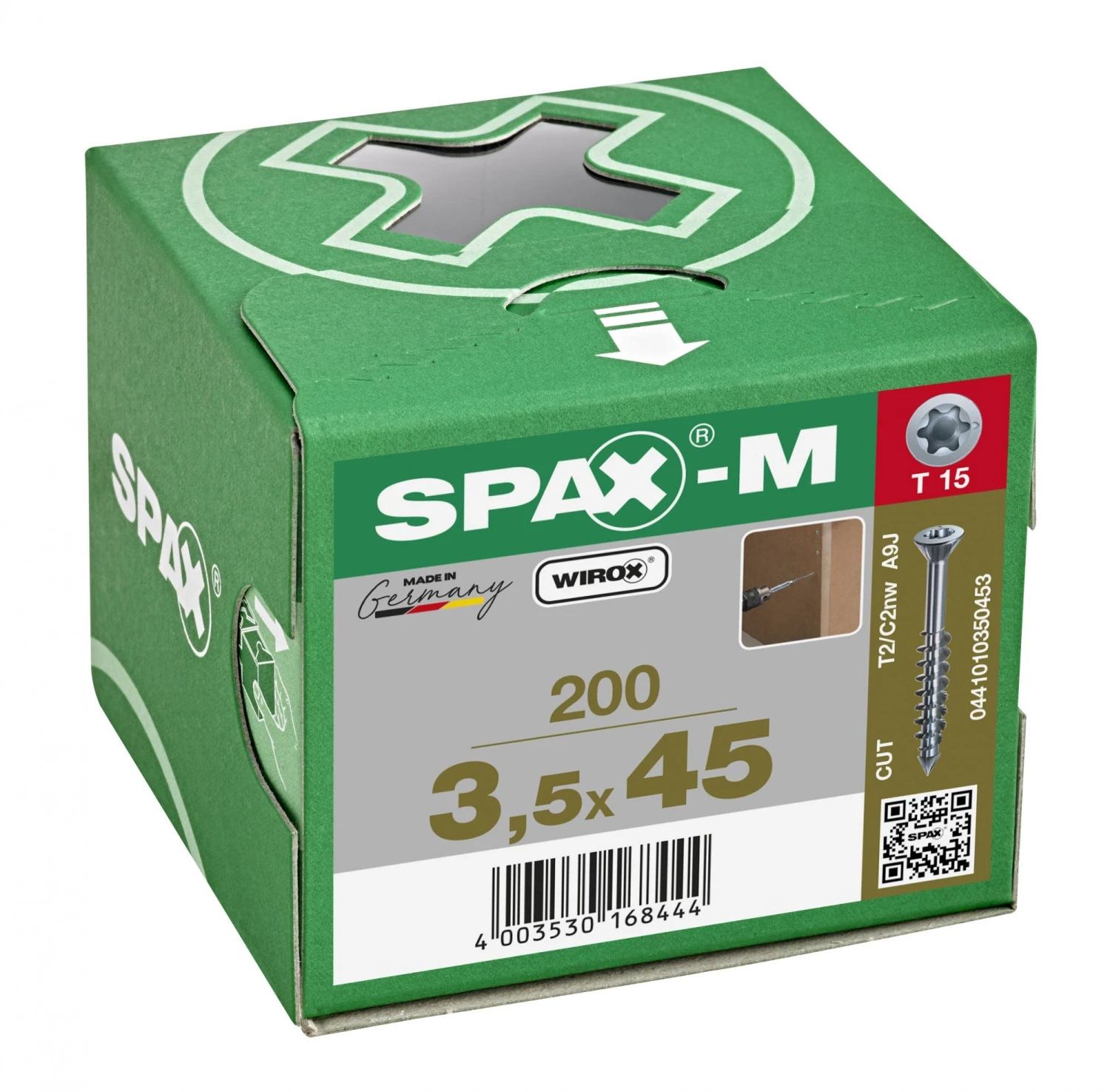 SPAX-M 441010350453 Schroef, Verzonken Kop, 3.5 X 45, Deeldraad, T-STAR Plus TX15 - WIROX - 200 Stuks 6 SPAX-M 441010350453 Schroef, Verzonken Kop, 3.5 X 45, Deeldraad, T-STAR Plus TX15 - WIROX - 200 Stuks - Afbeelding 4