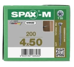 SPAX-M 441010400503 Schroef, Verzonken Kop, 4 X 50, Deeldraad, T-STAR Plus TX20 - WIROX - 200 Stuks -HandelFix Winkel fac2204c598da8501239bc33e5ff7732